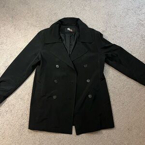 New York Black Double-Breasted Peacoat
